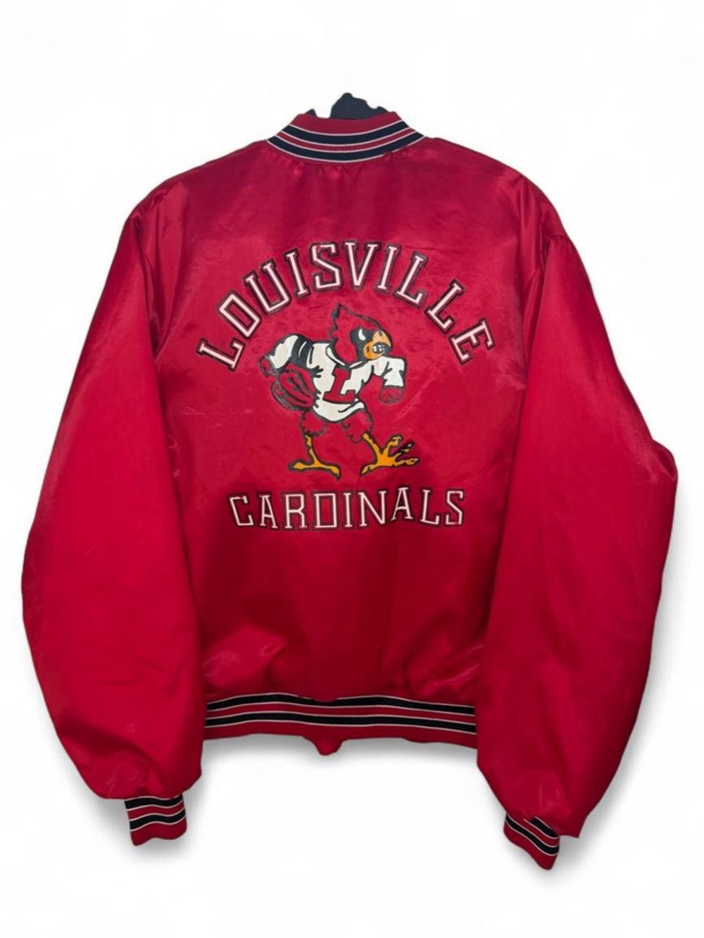 Vintage 90s St. Louis Cardinals MLB baseball red satin bomber jacket size large